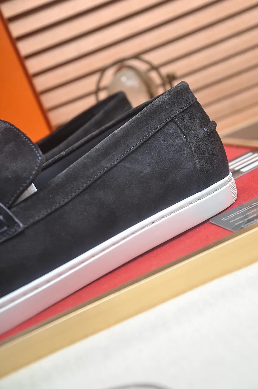 Men's Men's Shoes💰560💶[[HERMES]] (High-end Niuli) New 🍀 HERMES - top version of Hermès classic casual leather shoes! Made of imported original cowhide, the inner top layer is comfortable cowhide lining! Original wear-resistant rubber outsole! High quality products! Code number 39-45 (45 customized)